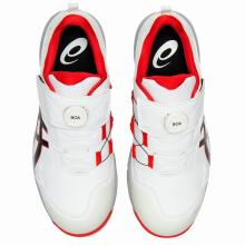 アシックス　ウィンジョブ　CP307　100 BOA 　ホワイト×クラシックレッド